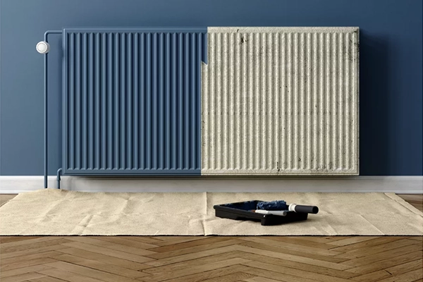 Blue Painted Radiator