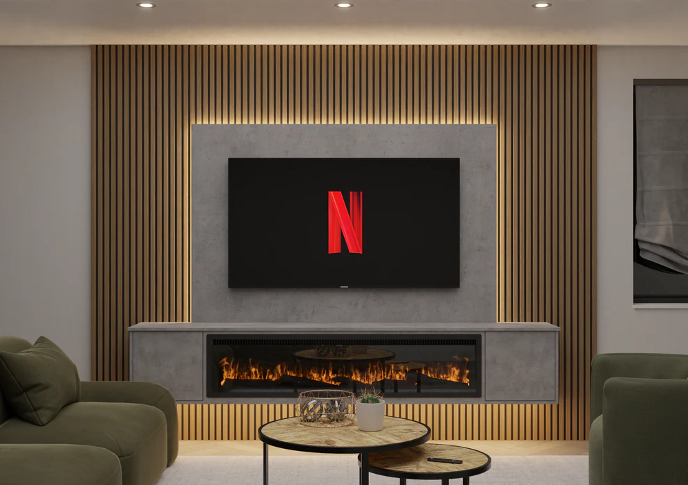 TV Panel and Electric Fire