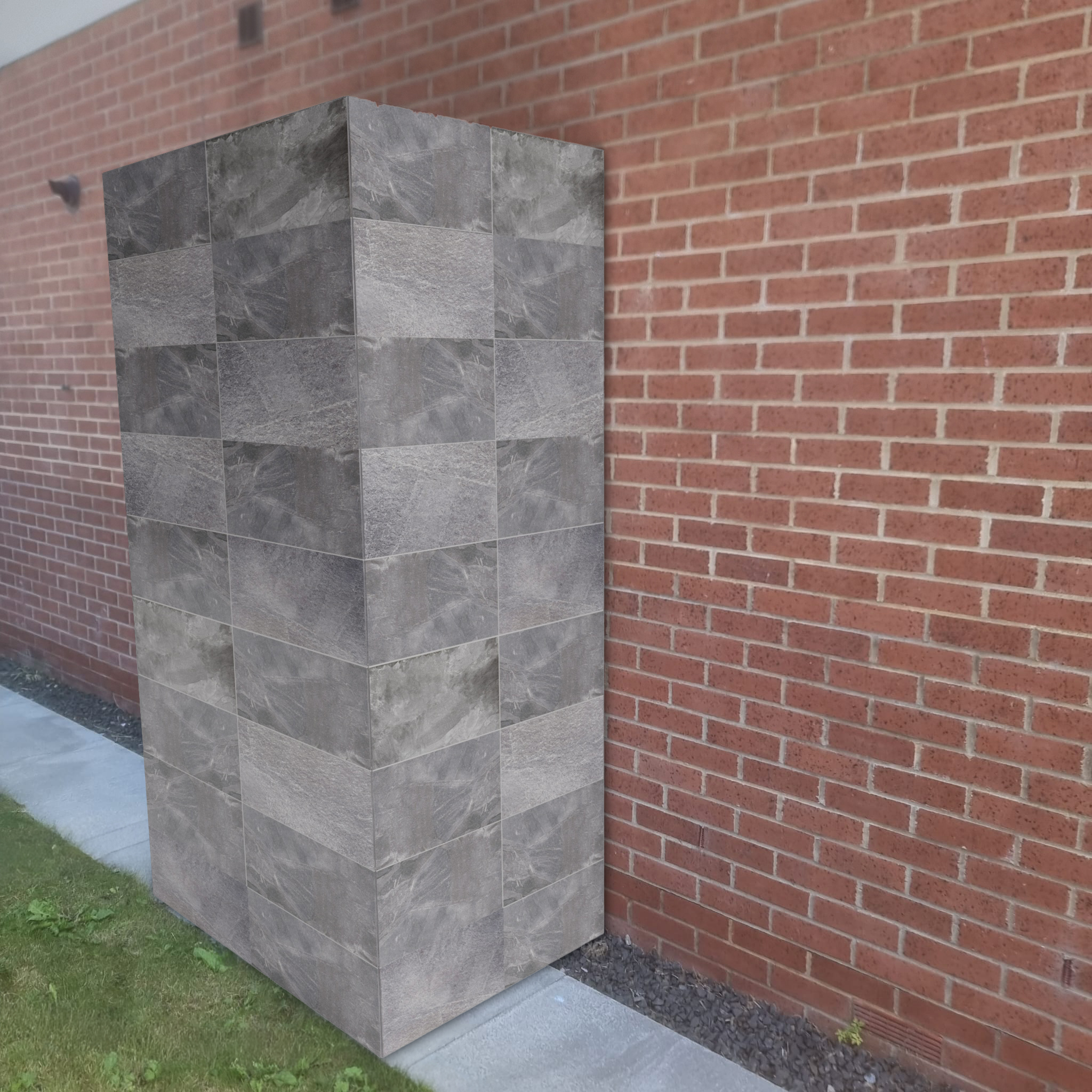 Outdoor shower from rear