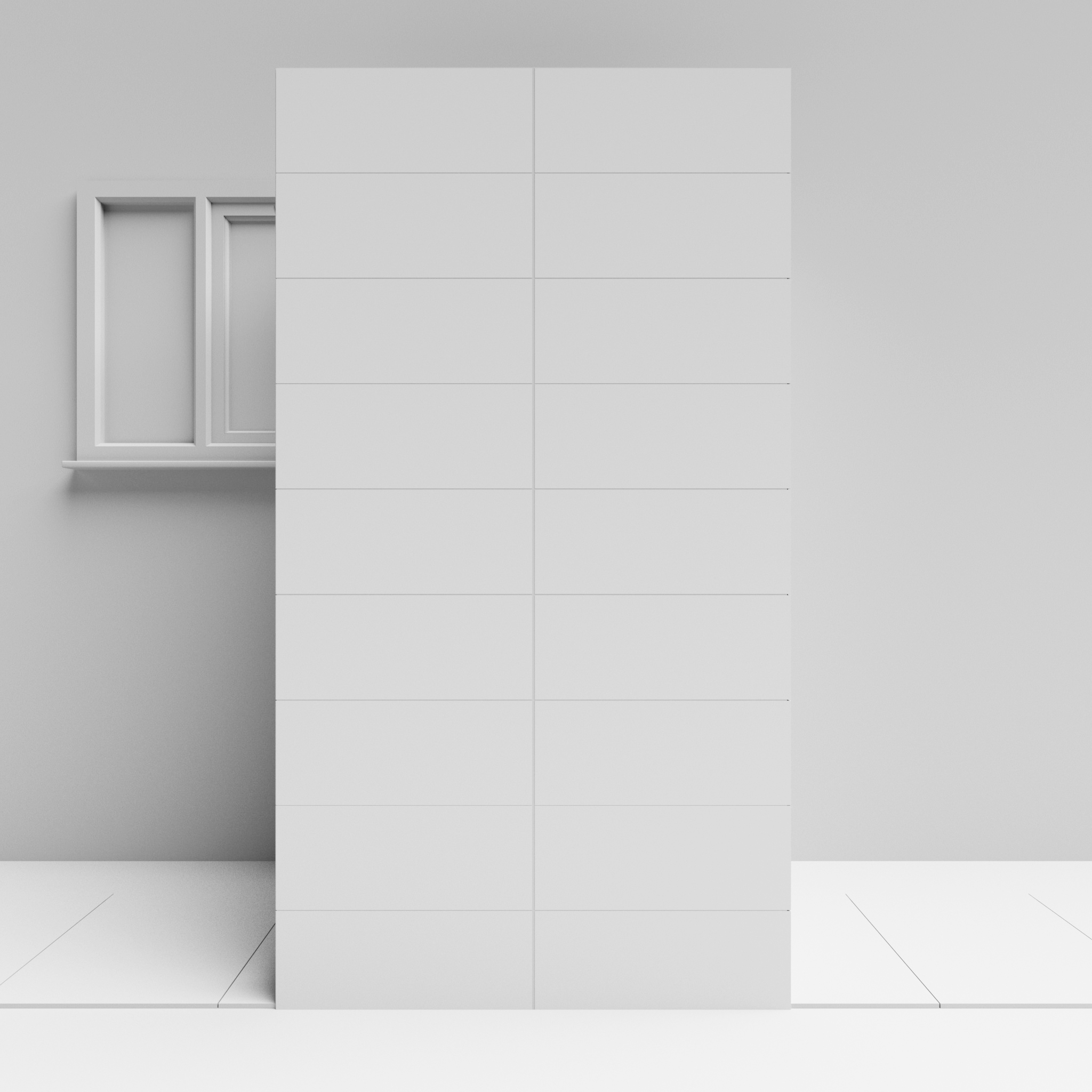 Outdoor shower from side clay model